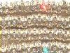 10 8mm Gold Rondelles with Crystal Rhinestones